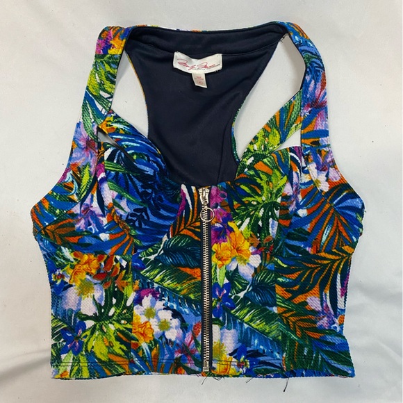Title: Marilyn Monroe Brand Printed Sexy Crop Top - Tropical Floral, Size XS - Picture 9 of 9